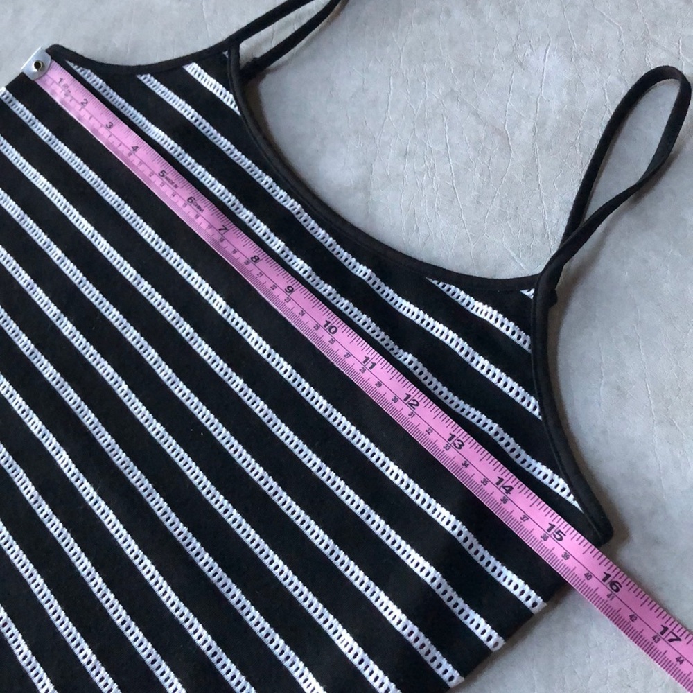 LOFT Black With White Stripes Adjustable Spaghetti Strap Camisole Tank Size S - Picture 6 of 13
